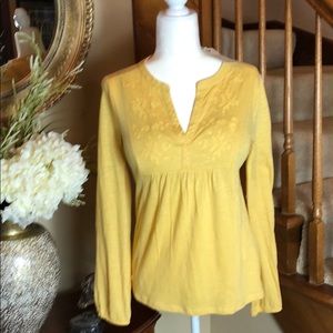 NWT Lucky brand mustard yellow size small top